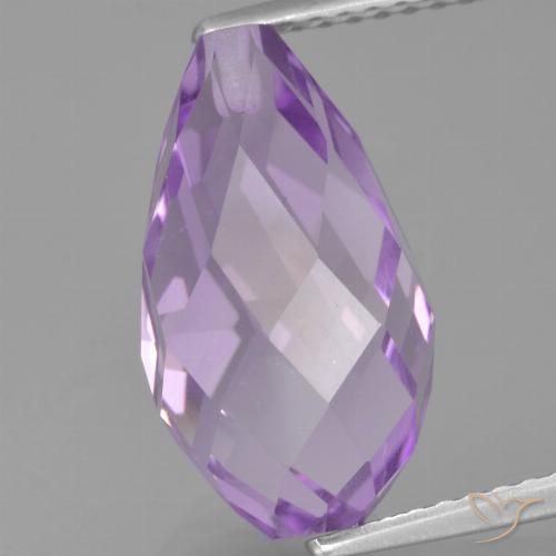 6.31ct Natural Pinkish Violet Amethyst, Briolette, VS