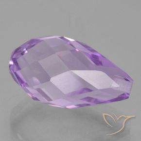 6.31 ct Violet Amethyst Stone, Natural Amethyst in Half-Drilled Briolette Shape for Sale