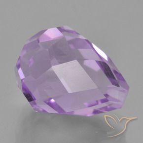 6.36 ct Violet Amethyst Stone, Natural Amethyst in Half-Drilled Briolette Shape for Sale