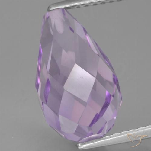 5.94ct Natural Medium Violet Amethyst, Briolette, VS