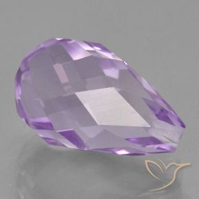 5.94 ct Violet Amethyst Stone, Natural Amethyst in Half-Drilled Briolette Shape for Sale