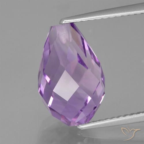 5.68ct Natural Purplish Violet Amethyst, Briolette, VS