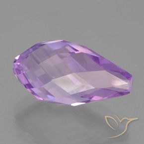 6.76 ct Violet Amethyst Stone, Natural Amethyst in Half-Drilled Briolette Shape for Sale