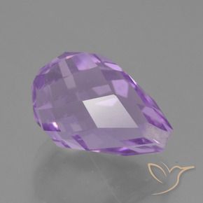 5.22 ct Violet Amethyst Stone, Natural Amethyst in Half-Drilled Briolette Shape for Sale