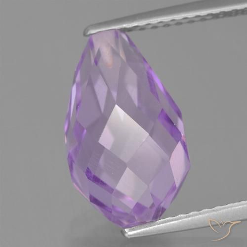 5.70ct Natural Medium Violet Amethyst, Briolette, VS