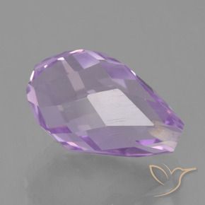 5.70 ct Violet Amethyst Stone, Natural Amethyst in Half-Drilled Briolette Shape for Sale