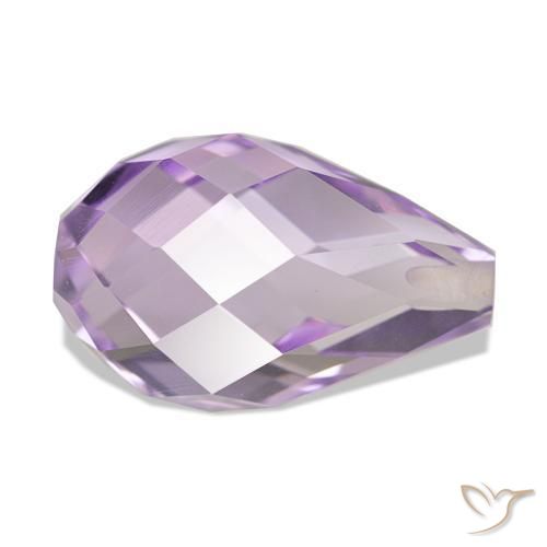 5.53 ct Violet Amethyst Stone, Natural Amethyst in Half-Drilled Briolette Shape for Sale