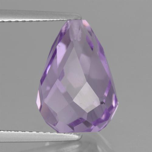 Pinkish Iris Violet Amethyst Edelstein - 7.3ct halbgebohrte Pendeloque (ID: 457157)