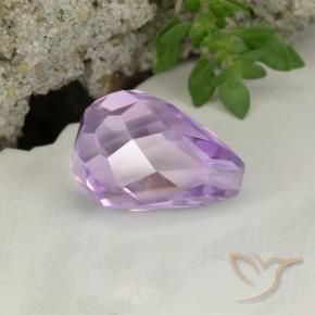 7.13 ct Violet Amethyst Stone, Natural Amethyst in Half-Drilled Briolette Shape for Sale
