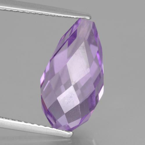 ディープバイオレット アメジスト 宝石 - 6.5ct 半穴あきブリオレット (ID: 457163)