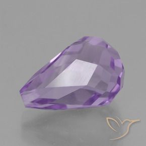7.29 ct Violet Amethyst Stone, Natural Amethyst in Half-Drilled Briolette Shape for Sale