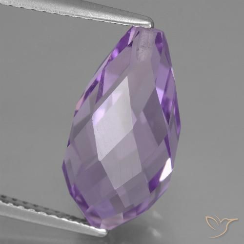 6.89ct Natural Medium Violet Amethyst, Briolette, VS