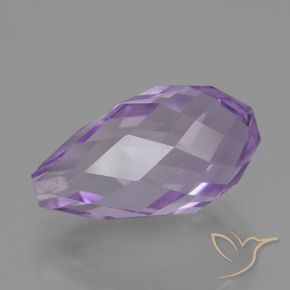 6.89 ct Violet Amethyst Stone, Natural Amethyst in Half-Drilled Briolette Shape for Sale