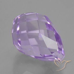 12.70 ct Violet Amethyst Stone, Natural Amethyst in Half-Drilled Briolette Shape for Sale