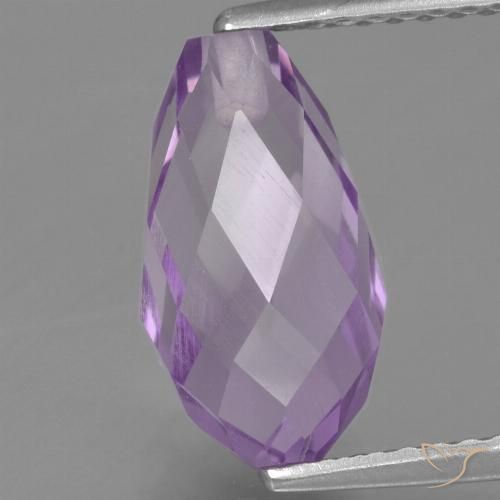 Medium Violet Amethyst Gem - 3.2ct Half-Drilled Briolette (ID: 457242)