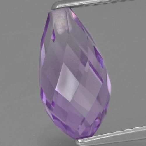 Pinkish Iris Violet Amethyst Gem - 3.1ct Half-Drilled Briolette (ID: 457246)
