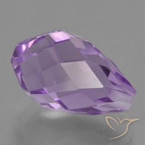3.92 ct Violet Amethyst Stone, Natural Amethyst in Half-Drilled Briolette Shape for Sale