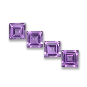 Medium Violet-Pink Ametista Gem - 0.9ct Taglio graduale quadrato (ID: 457947)