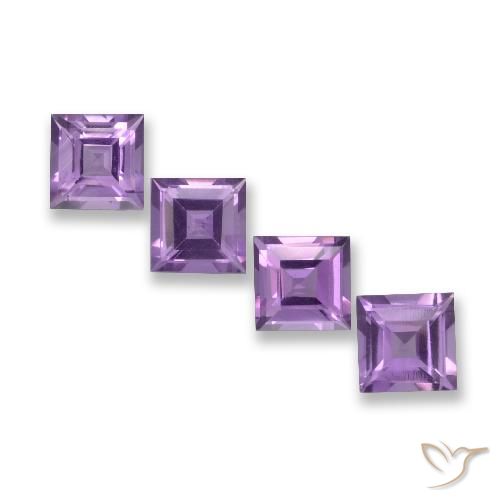 3.74ctw Natural Medium Violet-Pink Amethyst, Square, VVS-VS
