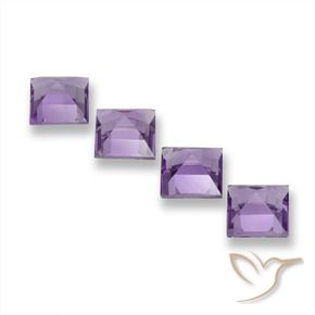 Amethyst Gemstones in 6 x 6 mm (calibrated) Size for Sale, Amethyst Stones in Medium Violet-Pink Color