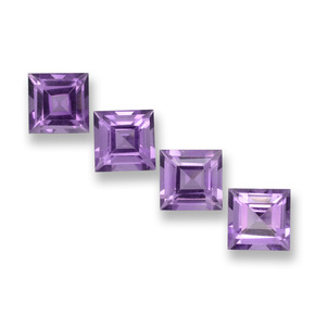 Rosado-violeta medio Amatista Gema - 1ct Corte cuadrado step (ID: 458030)