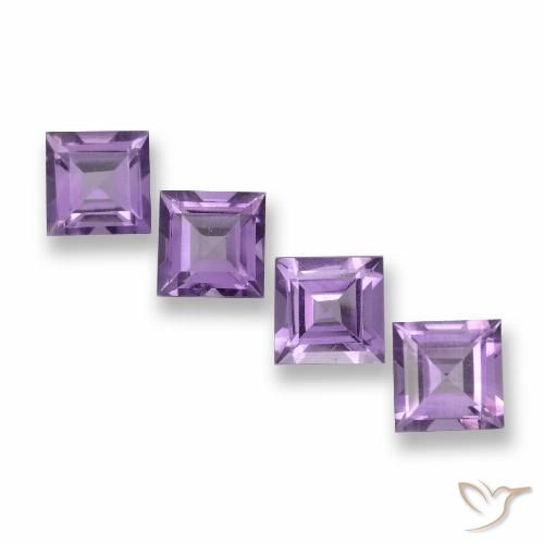 3.77ctw Natural Medium Violet-Pink Amethyst, Square, VVS-VS