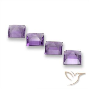 Amethyst Gemstones in 6 x 6 mm (calibrated) Size for Sale, Amethyst Stones in Medium Violet-Pink Color