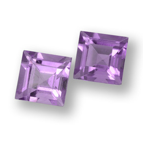 2.05 ctw Violet Amethyst Stones, Natural Amethyst in Square Step-Cut Shape for Sale
