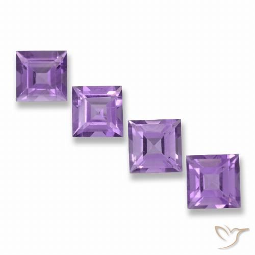 Medium Purplish Violet Ametista Gem - 1ct Taglio graduale quadrato (ID: 458116)