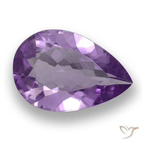 Deep Purplish Violet Amethyst Edelstein - 3.8ct Birnen Schliff (ID: 458329)