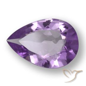3.84 ct Violet Amethyst Stone, Natural Amethyst in Pear Facet Shape for Sale