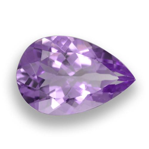 4.49 ct Violet Amethyst Stone, Natural Amethyst in Pear Facet Shape for Sale