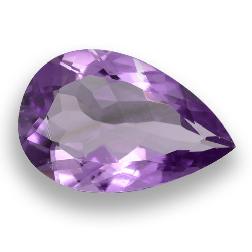 Purplish Violet Amethyst Gem - 4.2ct Pear Facet (ID: 458332)