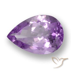 5.23 ct Violet Amethyst Stone, Natural Amethyst in Pear Facet Shape for Sale