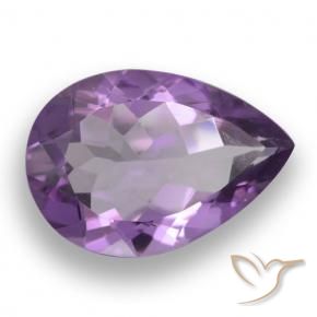 4.30 ct Violet Amethyst Stone, Natural Amethyst in Pear Facet Shape for Sale