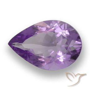 4.60 ct Violet Amethyst Stone, Natural Amethyst in Pear Facet Shape for Sale