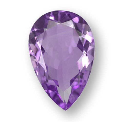 Purplish Violet Amethyst Gem - 4.6ct Pear Facet (ID: 458412)