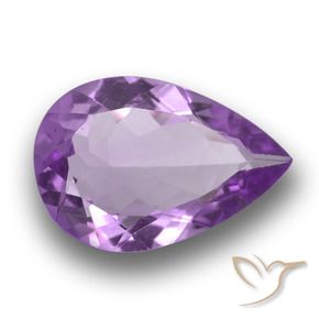 3.86 ct Violet Amethyst Stone, Natural Amethyst in Pear Facet Shape for Sale