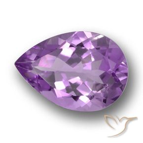 4.84 ct Violet Amethyst Stone, Natural Amethyst in Pear Facet Shape for Sale