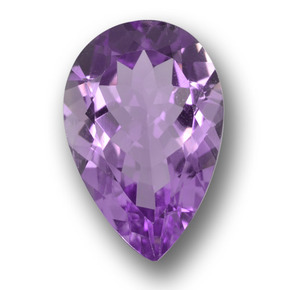 5.03 ct Violet Amethyst Gemstone, Amethyst Gem in Pear Facet Shape for Sale.