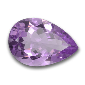 5.03 ct Violet Amethyst Stone, Natural Amethyst in Pear Facet Shape for Sale