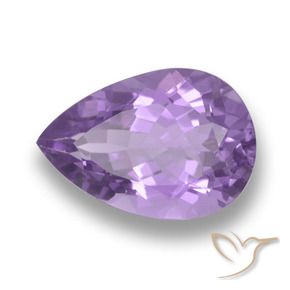 5.41 ct Violet Amethyst Stone, Natural Amethyst in Pear Facet Shape for Sale