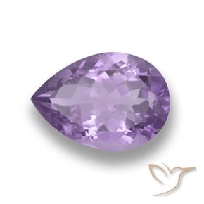 5.25 ct Violet Amethyst Stone, Natural Amethyst in Pear Facet Shape for Sale