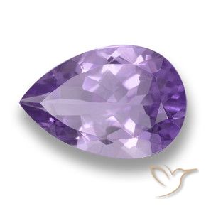 3.87 ct Violet Amethyst Stone, Natural Amethyst in Pear Facet Shape for Sale