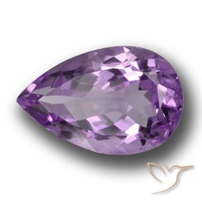 5.41 ct Violet Amethyst Stone, Natural Amethyst in Pear Facet Shape for Sale