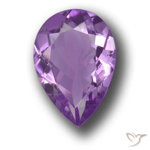 4.67ct Natural Pinkish Violet Amethyst, Pear Shape, VVS