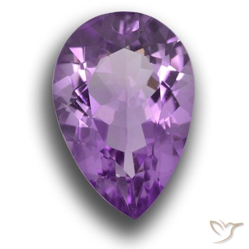 tiefrosa-violett Amethyst Edelstein - 4.7ct Birnen Schliff (ID: 458443)