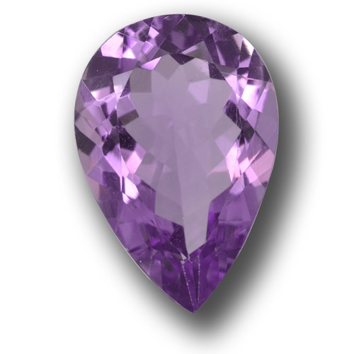 Deep Purplish Violet Amethyst Gem - 4.8ct Pear Facet (ID: 458445)