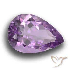 4.98 ct Violet Amethyst Stone, Natural Amethyst in Pear Facet Shape for Sale