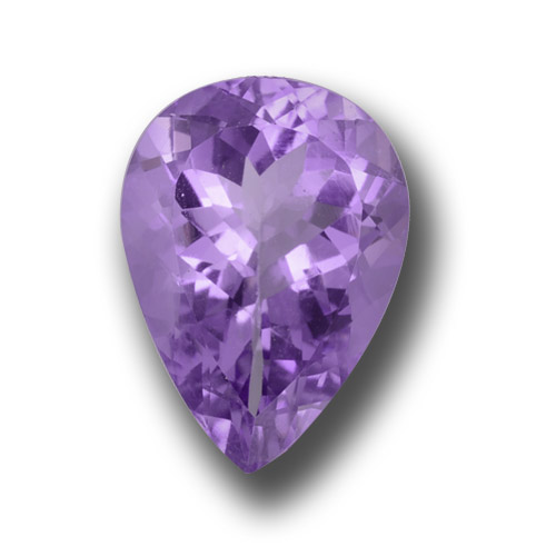 Medium-Light Violet Amethyst Edelstein - 9.4ct Birnen Schliff (ID: 458514)